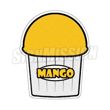 MANGO FLAVOR Italian Ice Decal Shaved Ice Cart Trailer Stand Sticker